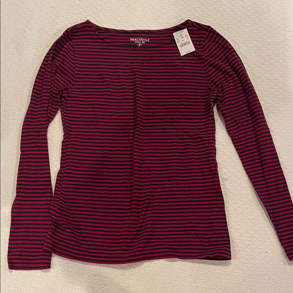Heart Hips Women's Long Sleeve Striped Top - Red and Black